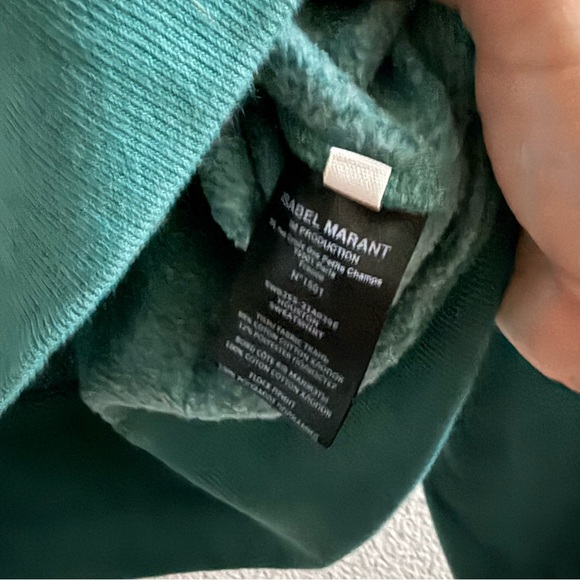 ISABEL MARANT ETOILE Houston Sweatshirt in Teal, size 40 (8 medium) - Picture 6 of 8